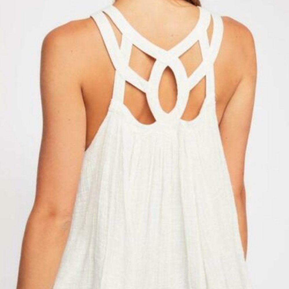 Free People FP One Geo Gauzy Cotton Blouson Top - Picture 2 of 5
